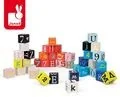 Klocki - Janod KLOCKI drewniane Kubix litery i cyferki - miniaturka - grafika 1