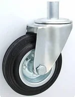 Kółka i bloczki - Zabi Koło metalowo-gumowe w obudowie skrętnej z trzpieniem fi 80 - miniaturka - grafika 1