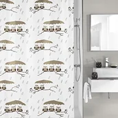 Zasłony prysznicowe - Kleine Wolke 5222271305 do zasłony prysznicowej sowy, 180 x 200 cm, taupe - miniaturka - grafika 1