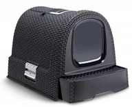 Kuwety dla kotów - Curver Toaleta Z Filtrem Dla Kota Grafitowo-Biała - miniaturka - grafika 1