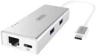 Adaptery i przejściówki - Unitek Adapter USB TYP-C Power Delivery USB 3.0/GIGA ETHERNET Y-9106 - miniaturka - grafika 1