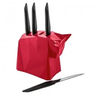 Noże kuchenne - Koziol Zestaw noży na stojaku czerwony Pablo KZ-2995583 - miniaturka - grafika 1