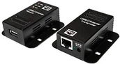 Huby USB - LogiLink ua0267 USB 2.0 Cat.5 AV do 50 m z 4 port hub, PoE Czarny UA0267 - miniaturka - grafika 1