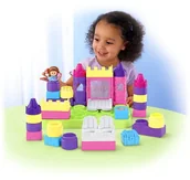 Klocki - Fisher Price Skrzynia pełna klocków Zamek Księżniczki - miniaturka - grafika 1