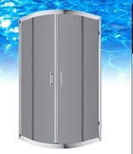 Kabiny prysznicowe - Omnires Health 80x80 profil chrom szczotkowany szkło grafitowe JK2808 LC4 GR - miniaturka - grafika 1