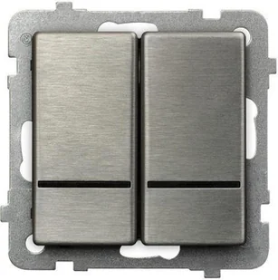 Ospel Włącznik podwójny z podświetleniem SONATA stalowy - Wyłączniki światła i elektryczne - miniaturka - grafika 3