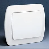 Wyłączniki światła i elektryczne - Kontakt Simon - Akord - Łącznik Pojedynczy z ramką biały AW1/11 - miniaturka - grafika 1