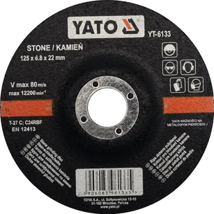 Yato Tarcza do szlifowania kamienia 125x6,8x22 mm YT-6133 - Materiały ścierne - miniaturka - grafika 3