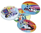 Pozostałe akcesoria barmańskie - Fridolin frydolin f17926 podkładka na szklanki z metalu/korka Rosina Wachtmeister zestaw, 4 sztuki w metalowym pudełku F17926 - miniaturka - grafika 1