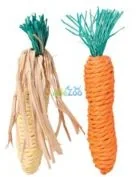 Akcesoria dla gryzoni - Trixie Zabawka Dla Gryzoni Sizalowa Marchew I Kukurydza 15Cm - miniaturka - grafika 1