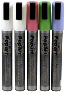 Hendi Markery do tablicy wąska końcówka 5 szt 2xbiały zielony różowy niebieski) | 664216 - Markery do tablic - miniaturka - grafika 2