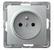 Gniazdka elektryczne - Ospel Gniazdo ścienne IMPRESJA MODUŁ Pojedyncze z/u srebro GP-1YZ/m/18 - miniaturka - grafika 1