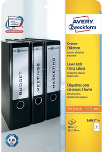 Avery Zweckform Etykiety Zweckform Na Segregator 59x192 30ark 25 Arkuszy + 5 Arkuszy EXTRA ZW592 - Etykiety do drukarek - miniaturka - grafika 4