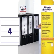 Etykiety do drukarek - Avery Zweckform Etykiety ZWECKFORM Na Segregatory Usuwalne 61x192 20 ark - miniaturka - grafika 1