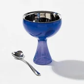 Inne naczynia kuchenne - A di Alessi Puchar na lody z łyżeczką Big Love niebieski ammi01saz - miniaturka - grafika 1