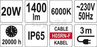 EPISTAR DIODOWY 20W ZE STOJAKIEM (YT-81788) - Pozostałe oświetlenie - miniaturka - grafika 5