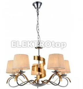 Candellux DENIS Lampa wisząca Żyrandol Chrom/złoty 5x40W E14 35-23445 - Lampy sufitowe - miniaturka - grafika 2