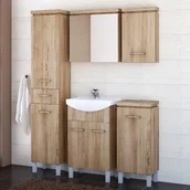 Szafki łazienkowe - Cersanit Szafka OLIVIA orzech z umywalką CERSANIa 60 i baterią S803 001 DSM - miniaturka - grafika 1