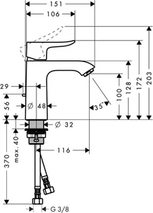 Hansgrohe Metris E2 31080000 - Baterie umywalkowe - miniaturka - grafika 2