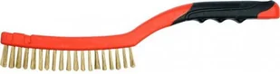 Yato Szczotka druciana, drut mosiężny, 3 rzędy,rękojeść plastikowa YT-6341 - Materiały ścierne - miniaturka - grafika 3