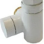 Zawory i kraniki - Schlosser Zawór odcinający do grzałki elektrycznej - prawy biały ze złączką na P - miniaturka - grafika 1