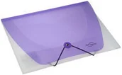 Szkolne artykuły papiernicze - Titanum Teczka A4 z gumką przezroczysta fioletowa - miniaturka - grafika 1