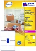 Etykiety do drukarek - Avery Zweckform Etykiety wysyłkowe białe; A4 100/op., 99,1 x 67,7 mm, biał - miniaturka - grafika 1