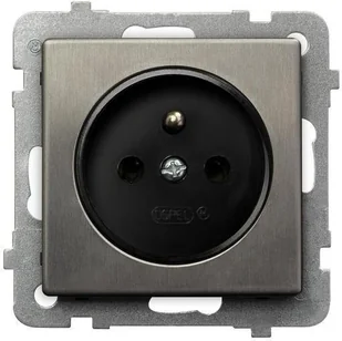 Ospel Gniazdo Pojedyncze z uziemieniem - Stal Inox GP-1RMZ/m/37 - Gniazdka elektryczne - miniaturka - grafika 3