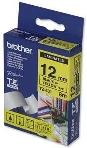 Brother Oryginał Taśma laminowana 12 mm x 8m | czarny nadruk białe tło TC201 - Taśmy do drukarek barwiące - miniaturka - grafika 2