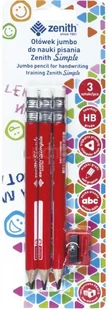 Zenith Zenith Ołówek do nauki pisania Zenith Simple + temperówka 3 szt - Ołówki - miniaturka - grafika 2