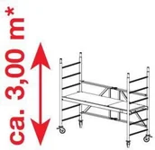 Rusztowania - Krause Rusztowanie jezdne składane, aluminiowe ProTec XS 3m robocza - miniaturka - grafika 1
