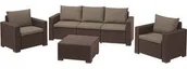 Meble ogrodowe - Allibert Meble rattanowe California 3 Seaters Brązowy - miniaturka - grafika 1