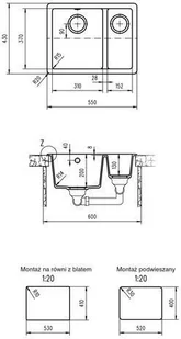 Teka RADEA 550/370 TG  ONYKS 40143671 - Zlewozmywaki - miniaturka - grafika 2