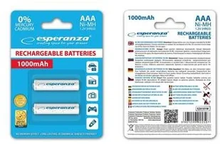 Esperanza 1000mAh 2 szt AAA Białe EZA101W (EZA101W) - Baterie i akcesoria - miniaturka - grafika 2